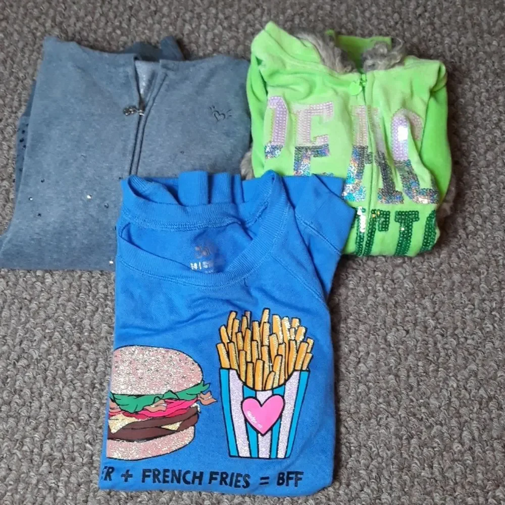 Bundle of 3 Justice zip up hoodie and sweater